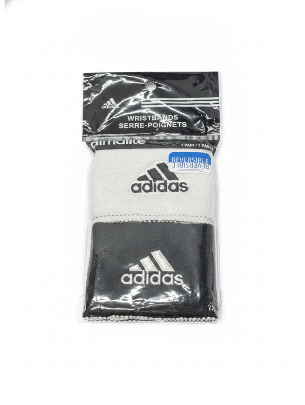 Adidas Reversible Black and White Wristbands - 1 Pair